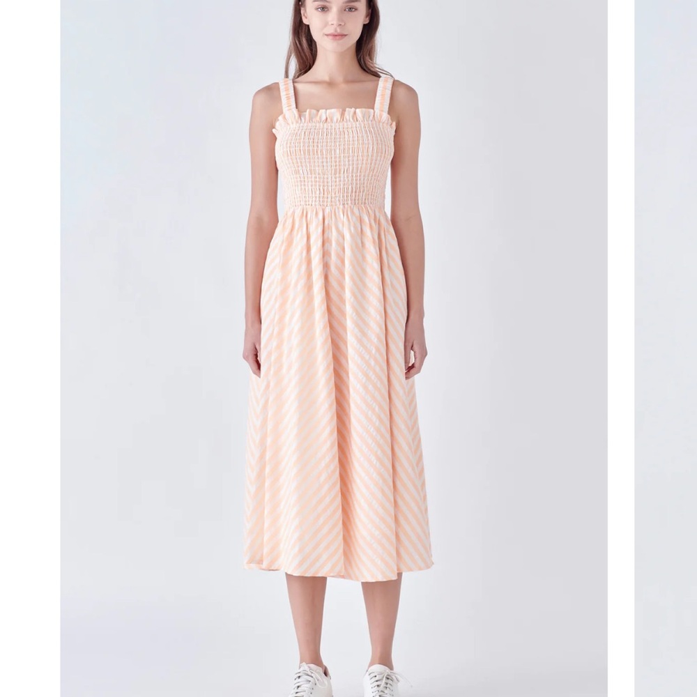 English Factory Smocked Midi Dress